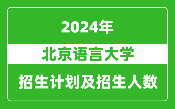 北京语言大学2024年在江苏的招生计划及招生人数