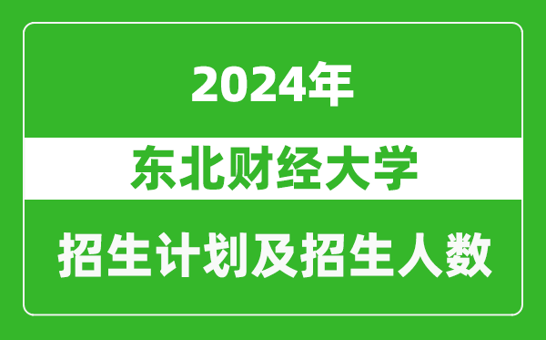 东北财经大学2024年在江苏的招生计划及招生人数