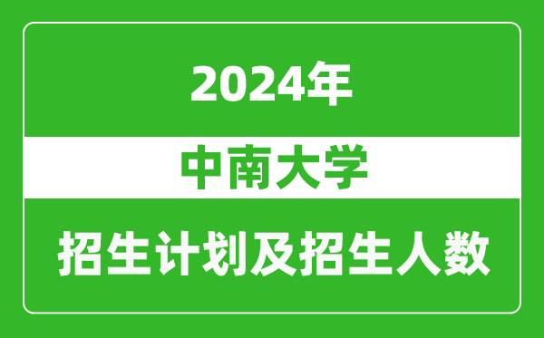 <b>中南大学2024年在江苏的招生计划及招生人数</b>