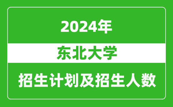 <b>东北大学2024年在江苏的招生计划及招生人数</b>