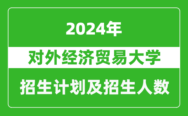 对外经济贸易大学2024年在江苏的招生计划及招生人数